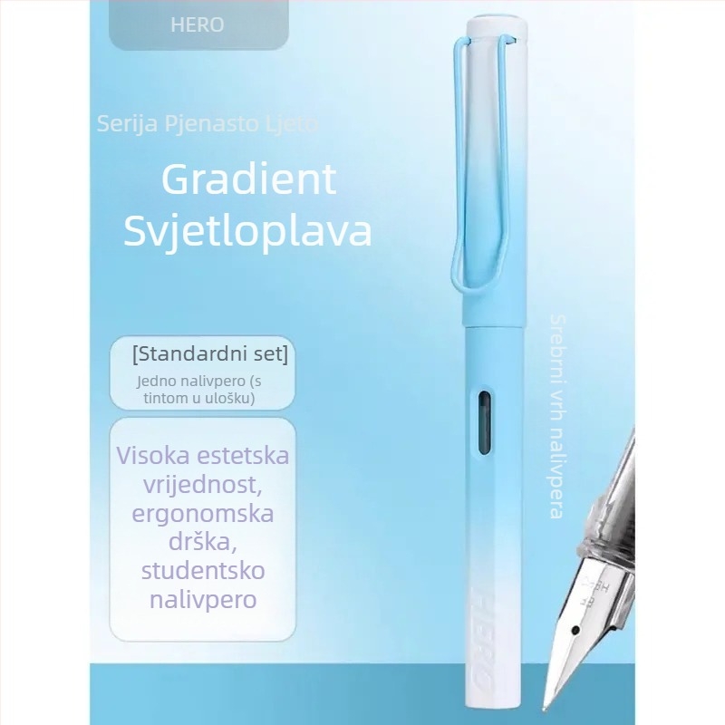 HERO 1359 Galaktičko pero s tankim vrhom, ergonomska drška za treći razred, dvostruki sustav tinte, plastično kućište, u kutiji.
