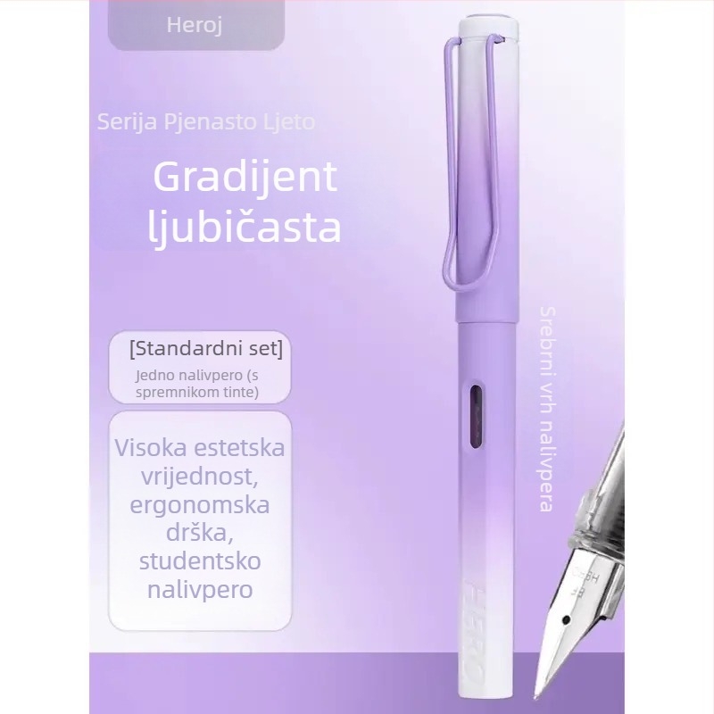 HERO 1359 Galaktičko pero s tankim vrhom, ergonomska drška za treći razred, dvostruki sustav tinte, plastično kućište, u kutiji.