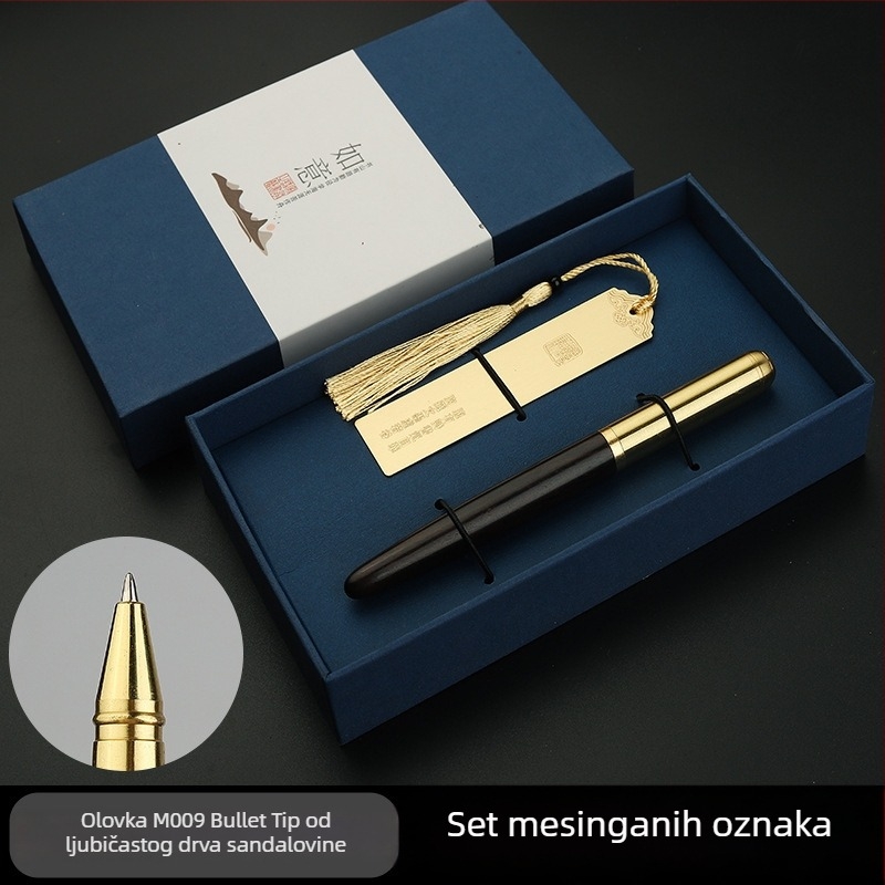 Drvena olovka s knjižnim oznakom u poklon kutiji, korporativni dar s prilagodljivim logotipom
