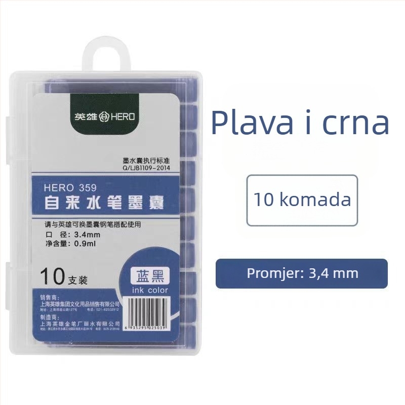 Hero Star svemirsko pero za učenike trećeg razreda — zamjenjivi spremnik tinte, fini EF vrh, 0,38 mm
