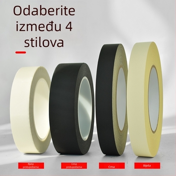 Bijela ljepljiva traka od octene kiseline za visoke temperature, izolacija za LCD popravak, s papirnim listom za otpuštanje; debljina 0.2 mm; otpornost na temperaturu: dugotrajna 100°C, kratkotrajna 180°C; osnova: acetatno platno; jezgra: papirnata cijev; 