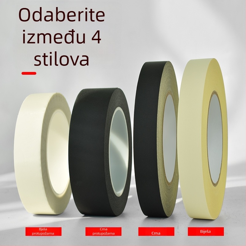 Bijela ljepljiva traka od octene kiseline za visoke temperature, izolacija za LCD popravak, s papirnim listom za otpuštanje; debljina 0.2 mm; otpornost na temperaturu: dugotrajna 100°C, kratkotrajna 180°C; osnova: acetatno platno; jezgra: papirnata cijev; 