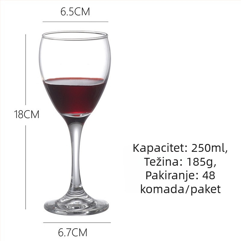 Set čaša za crveno vino – staklo, moderni minimalistički stil, kapacitet 201–300 ml, 2 komada