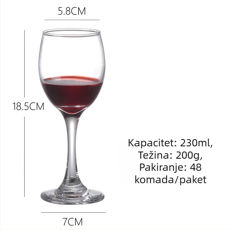 Set čaša za crveno vino – staklo, moderni minimalistički stil, kapacitet 201–300 ml, 2 komada