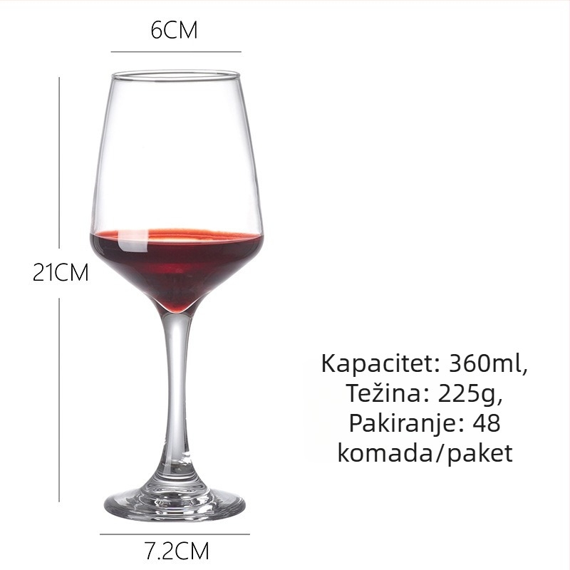 Set čaša za crveno vino – staklo, moderni minimalistički stil, kapacitet 201–300 ml, 2 komada
