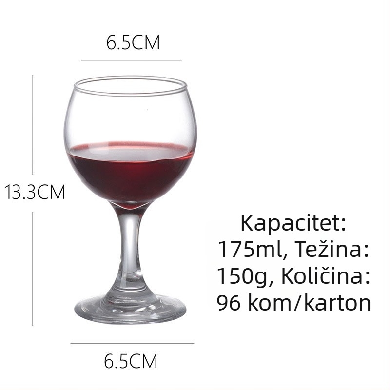 Set čaša za crveno vino – staklo, moderni minimalistički stil, kapacitet 201–300 ml, 2 komada