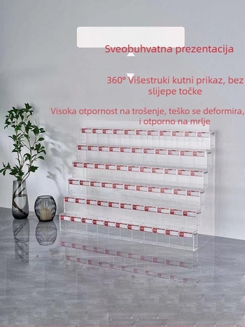 Držač za olovke i markere, akrilni višestruki izložbeni stalak u obliku pagode, kvadratnog oblika, Geddes