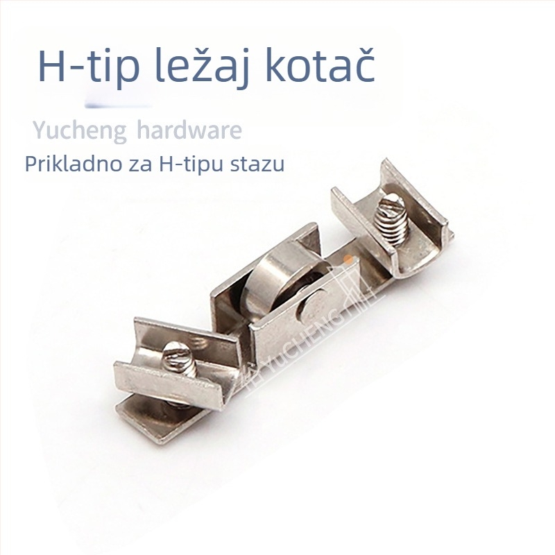 Klip-rolna za staklenu vitrinu, nehrđajući čelik/željezo, vanjski promjer 7.3, osovina Ø3.7, nosivost 15 kg