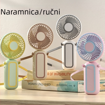 Mini USB prijenosni ventilator za vrat i ruku – sklopivi, kompaktni, 3 lopatice