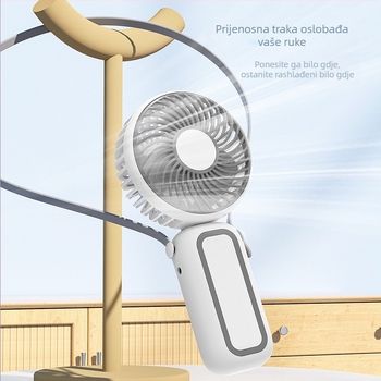 Mini USB prijenosni ventilator za vrat i ruku – sklopivi, kompaktni, 3 lopatice