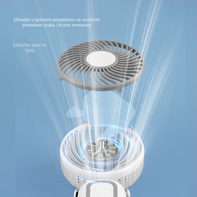 Mini USB prijenosni ventilator za vrat i ruku – sklopivi, kompaktni, 3 lopatice