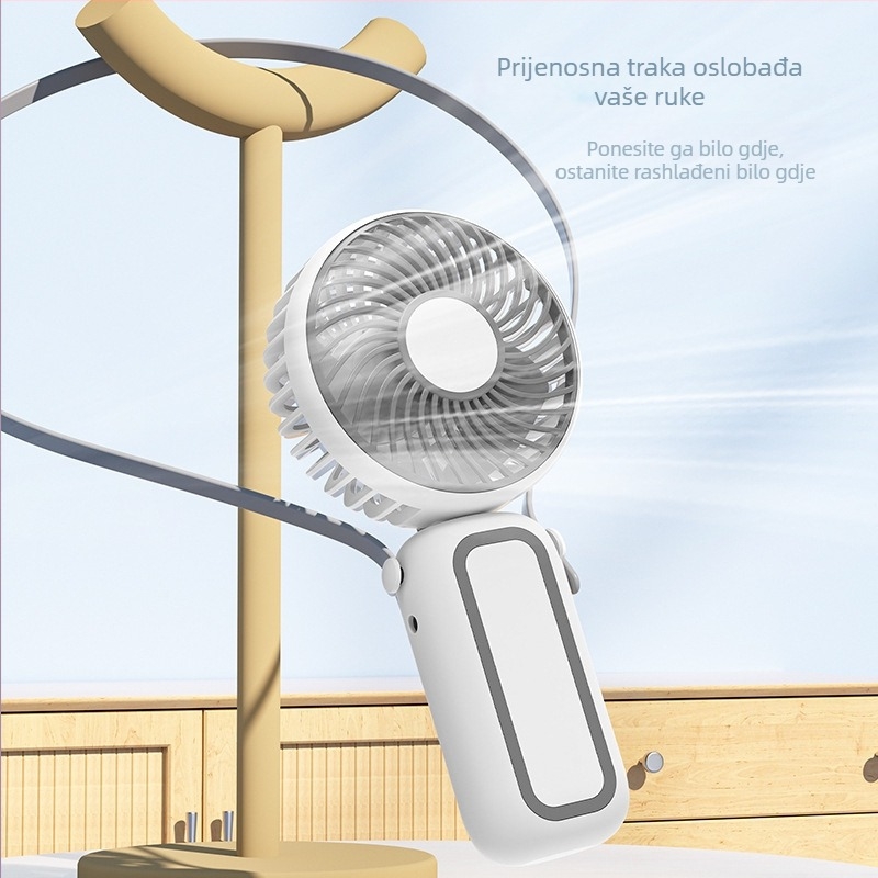 Mini USB prijenosni ventilator za vrat i ruku – sklopivi, kompaktni, 3 lopatice