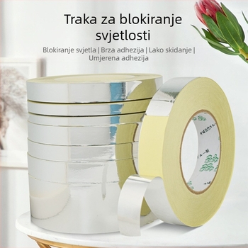 Traka za sjenčenje LED zaslona i svjetlosnih vodilica, viskozna ljepila visoke viskoznosti, jednostrana, podloga OPP, duljina 50 m/rolu, debljina 0,06 mm, s papirnim listom za otpuštanje