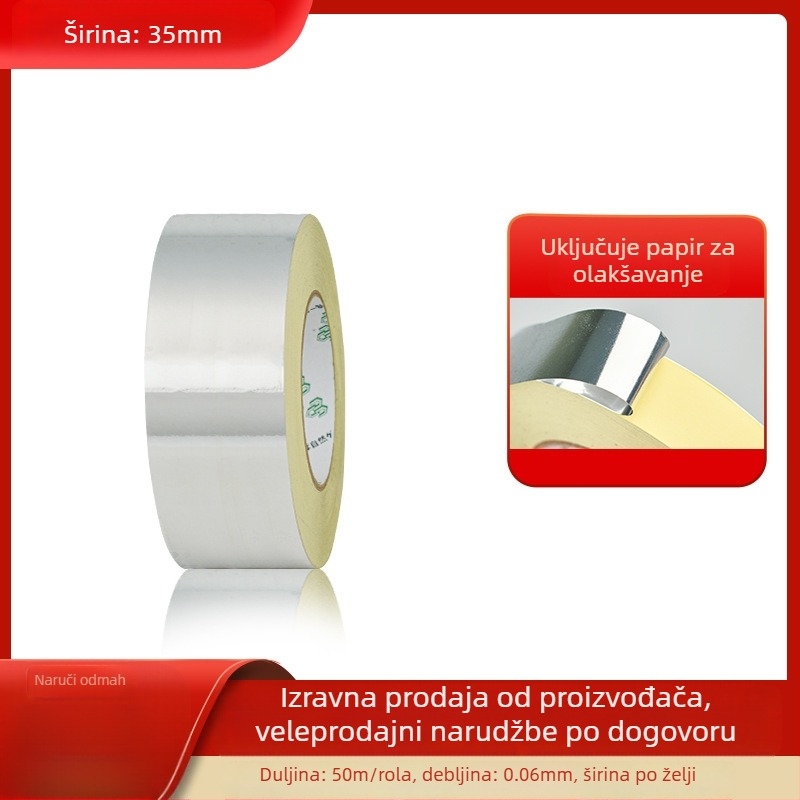 Traka za sjenčenje LED zaslona i svjetlosnih vodilica, viskozna ljepila visoke viskoznosti, jednostrana, podloga OPP, duljina 50 m/rolu, debljina 0,06 mm, s papirnim listom za otpuštanje