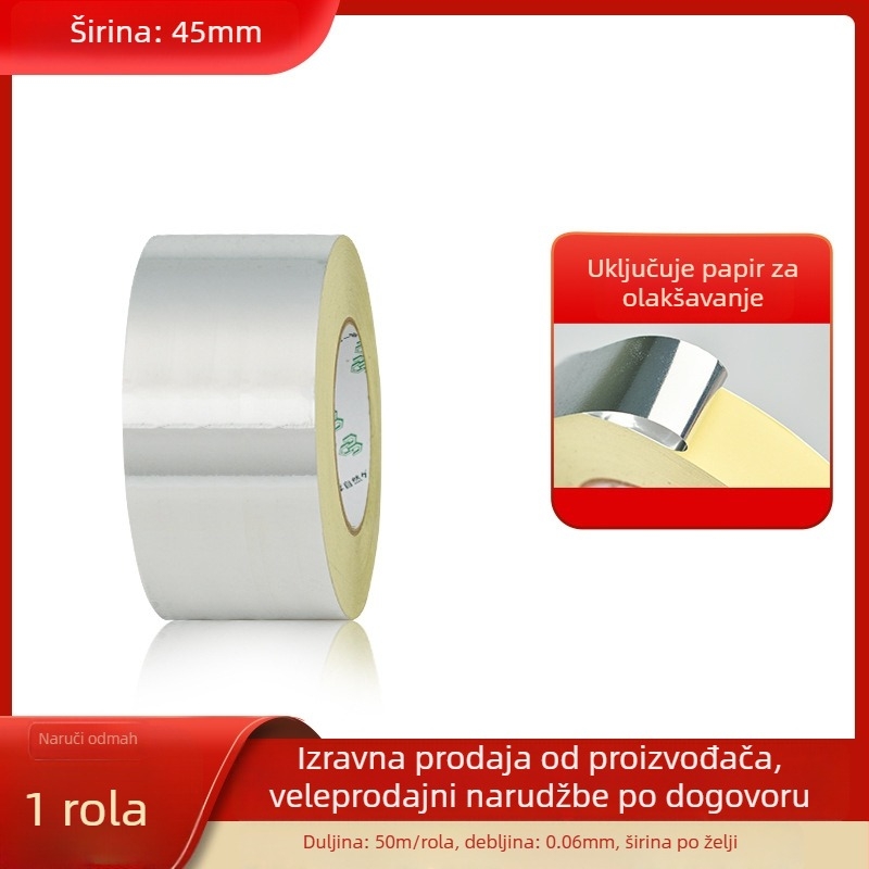 Traka za sjenčenje LED zaslona i svjetlosnih vodilica, viskozna ljepila visoke viskoznosti, jednostrana, podloga OPP, duljina 50 m/rolu, debljina 0,06 mm, s papirnim listom za otpuštanje
