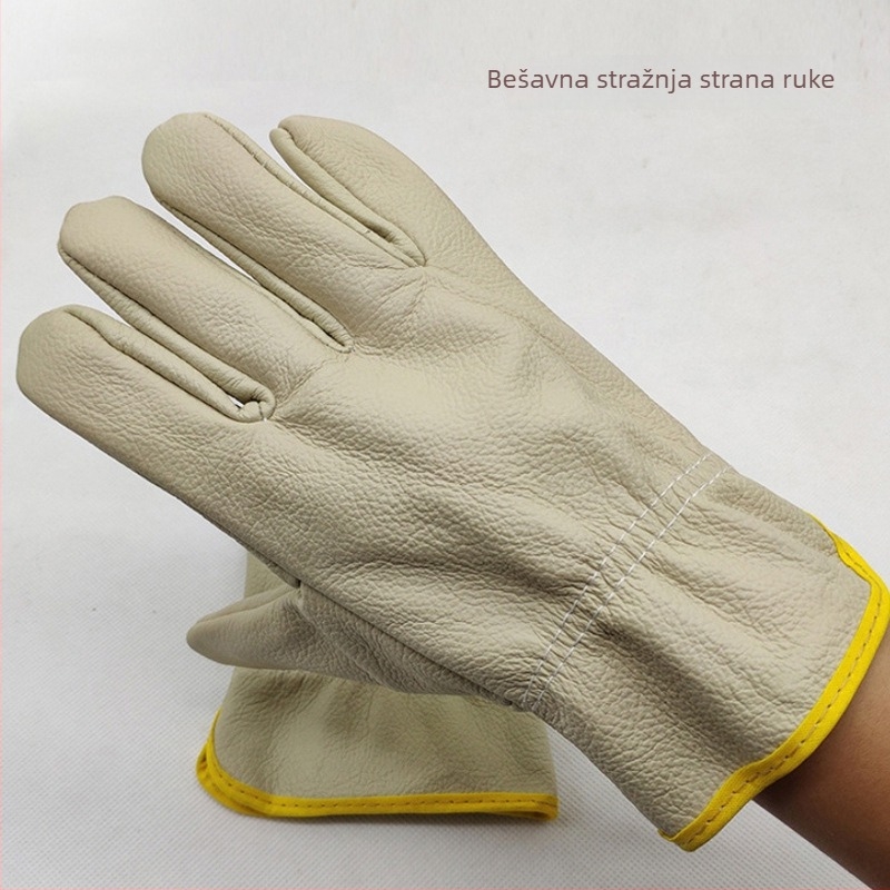 Rukavice za zavarivanje od teleće kože, potpuno kožne, kratka manžetna, otporne i mekane
