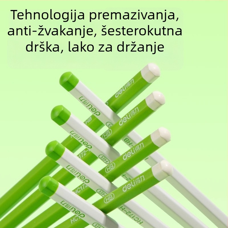 Deli drvena olovka - 2B/HB jezgro, drveno kućište, za pisanje i ispite
