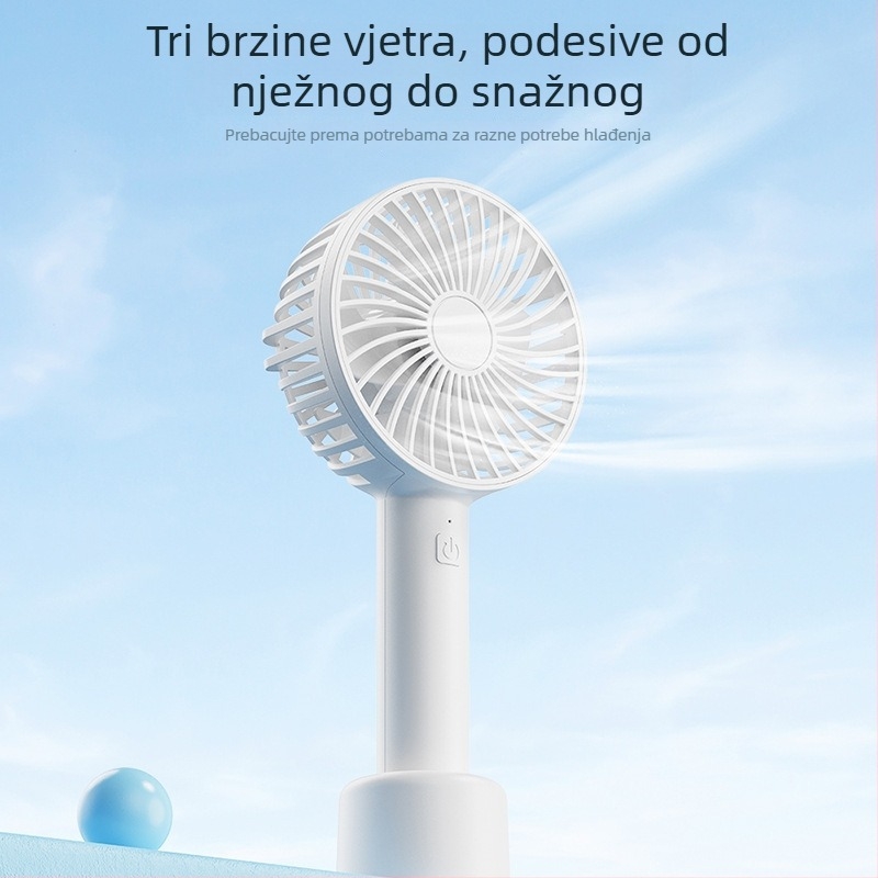 Ručni ventilator s oscilirajućom glavom, mini USB punjivi prijenosni stolni ventilator za dom i van