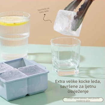 Kalup za led od silikona, s poklopcem, brzo zamrzavanje, lako oslobađanje