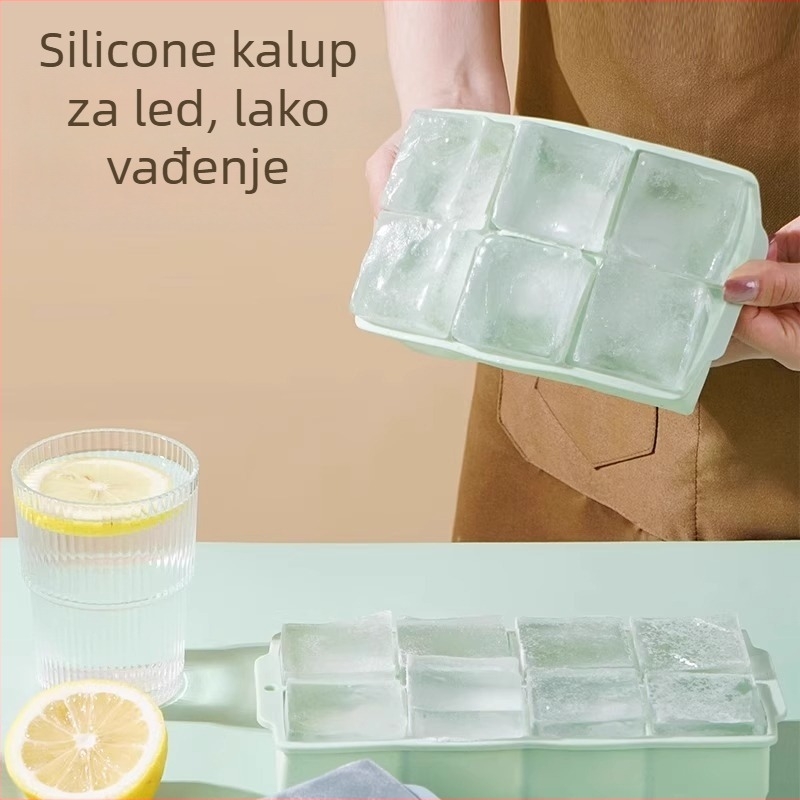 Kalup za led od silikona, s poklopcem, brzo zamrzavanje, lako oslobađanje