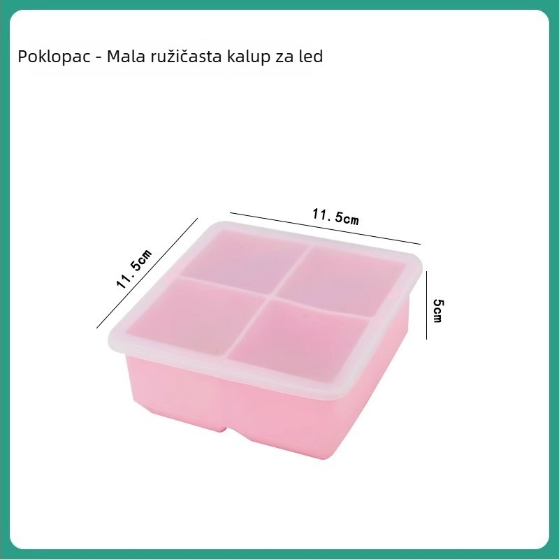 Kalup za led od silikona, s poklopcem, brzo zamrzavanje, lako oslobađanje
