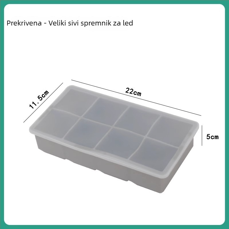 Kalup za led od silikona, s poklopcem, brzo zamrzavanje, lako oslobađanje