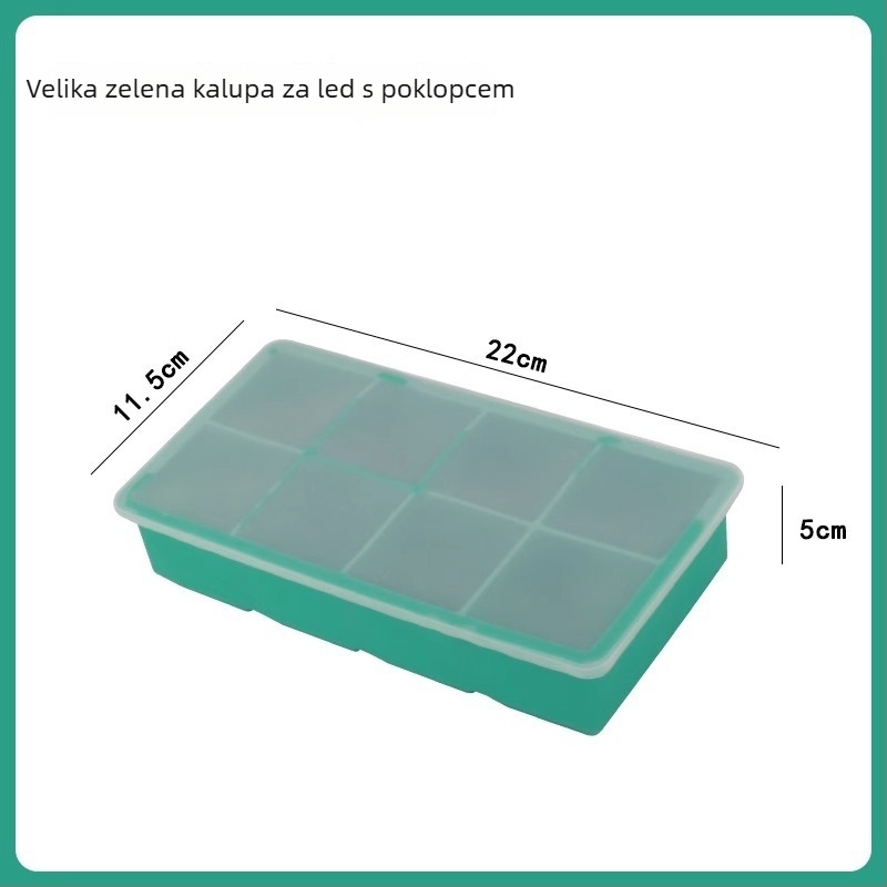 Kalup za led od silikona, s poklopcem, brzo zamrzavanje, lako oslobađanje