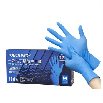 Jednokratne nitrilne rukavice, debeljenе, otporne na habanje, otporne na rezanje, otporne na kiseline i baze, namijenjene gradilištima