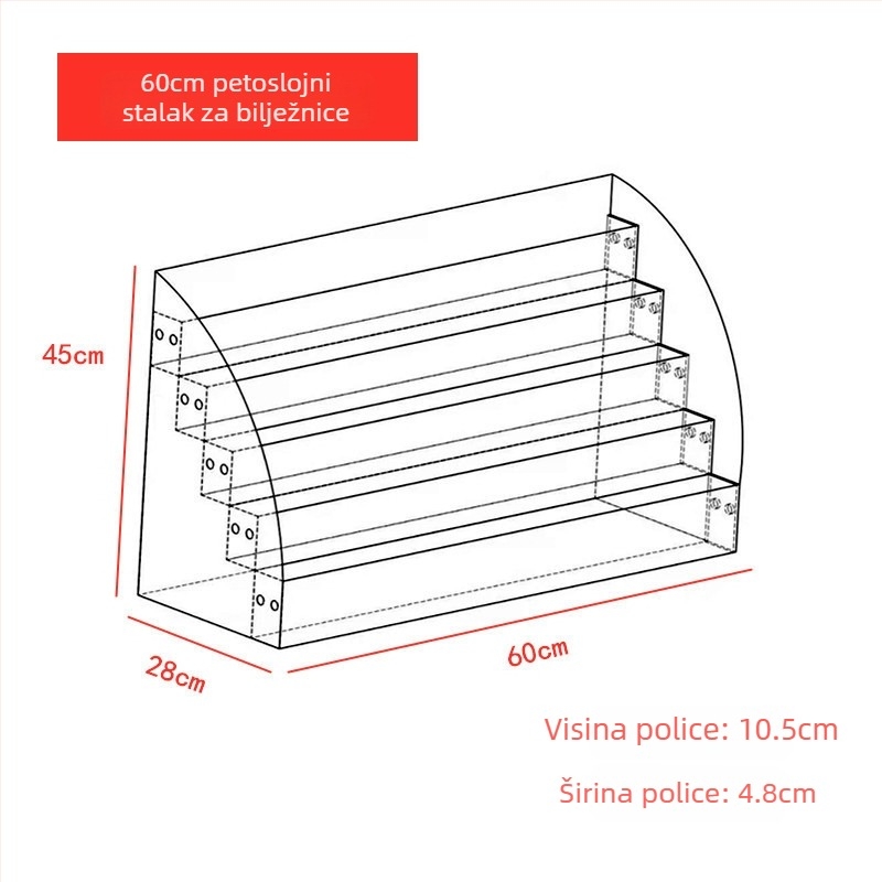 Seven Bends Akrilni Držač Knjiga 965 – Držač za bilježnice i knjige, Prozirni akril, 1 Uvez