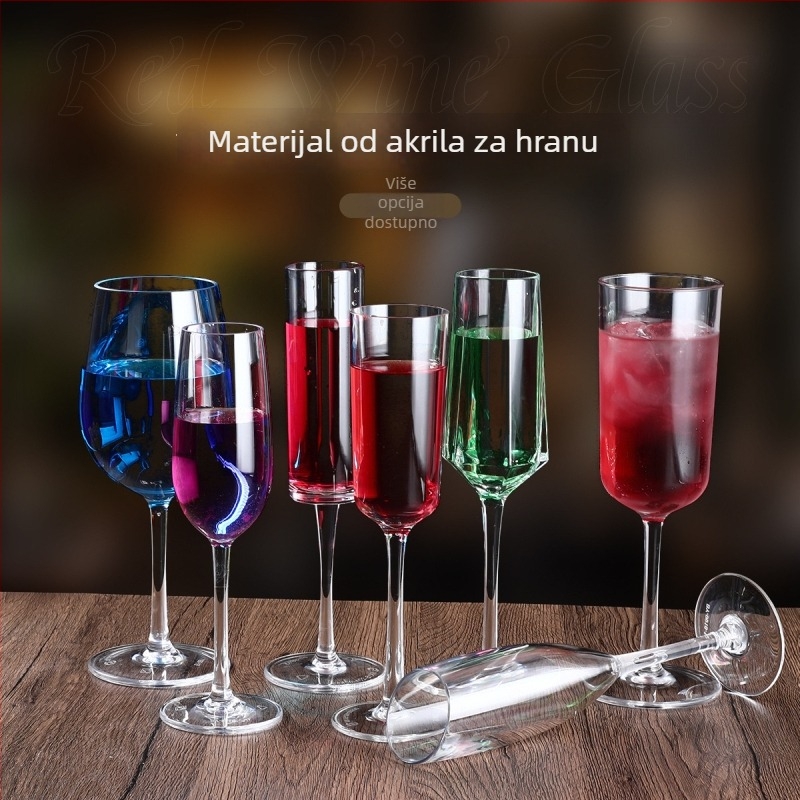 Polikarbonatno vino čaša, otpornost na padove, moderni minimalistički goblet s prilagođenim logotipom, kapacitet 301-400 ml, pogodna za šampanjac, čaj s mlijekom i sokove