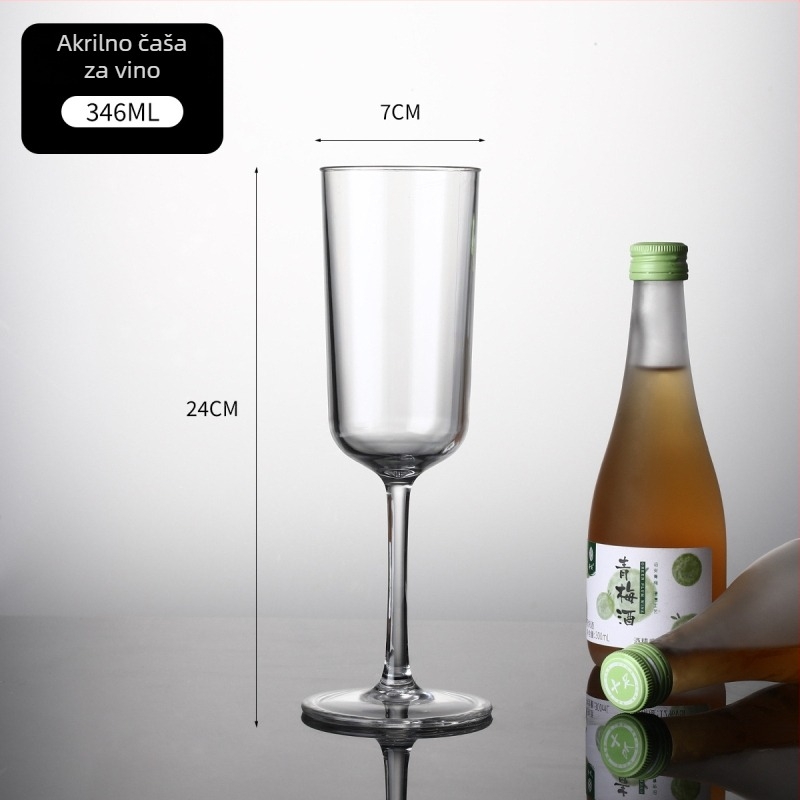 Polikarbonatno vino čaša, otpornost na padove, moderni minimalistički goblet s prilagođenim logotipom, kapacitet 301-400 ml, pogodna za šampanjac, čaj s mlijekom i sokove