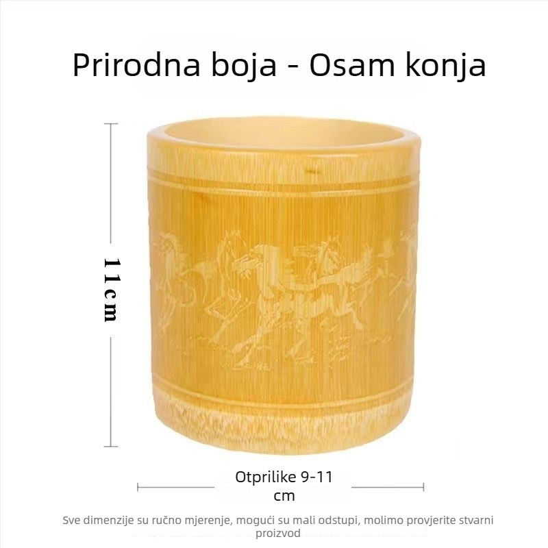 Držač olovke od bambusa, kružnog oblika, otisak loga, mogućnost prilagodbe, licencirana privatna marka