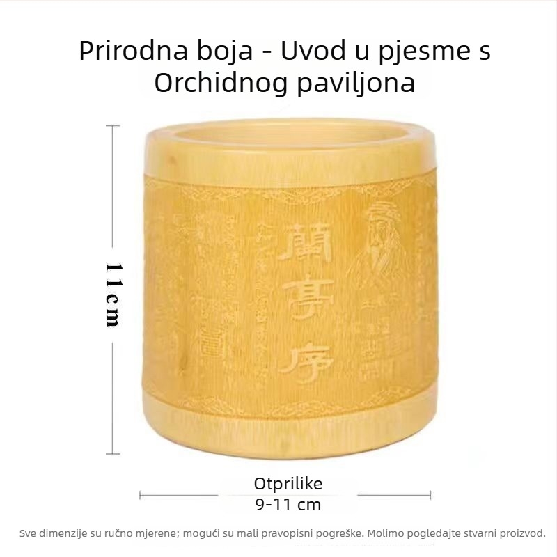 Držač olovke od bambusa, kružnog oblika, otisak loga, mogućnost prilagodbe, licencirana privatna marka