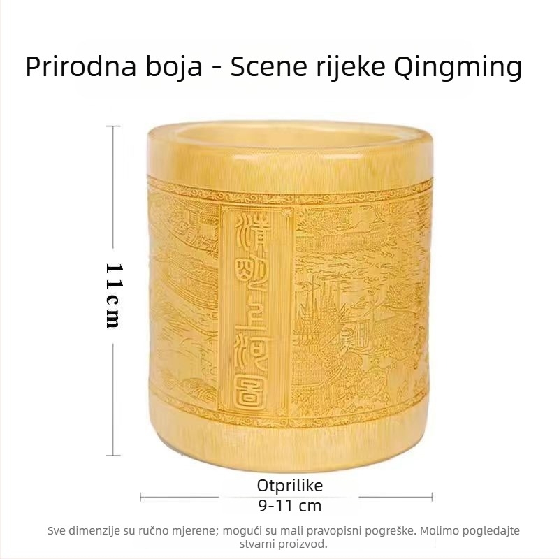 Držač olovke od bambusa, kružnog oblika, otisak loga, mogućnost prilagodbe, licencirana privatna marka