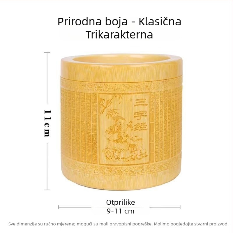 Držač olovke od bambusa, kružnog oblika, otisak loga, mogućnost prilagodbe, licencirana privatna marka