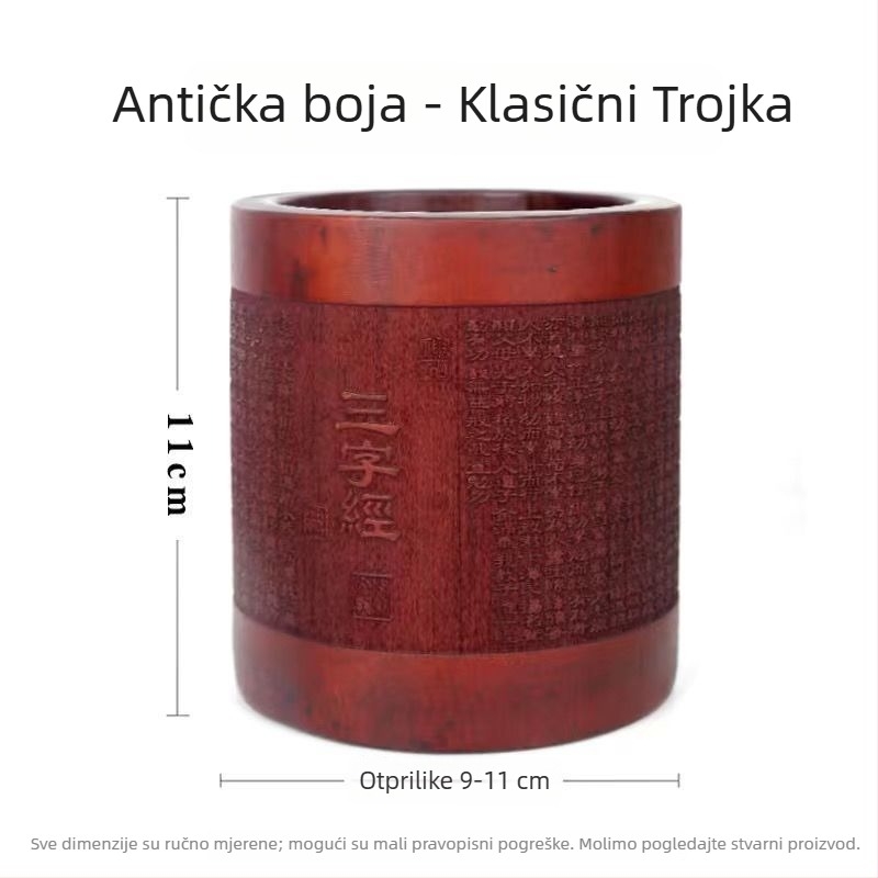 Držač olovke od bambusa, kružnog oblika, otisak loga, mogućnost prilagodbe, licencirana privatna marka