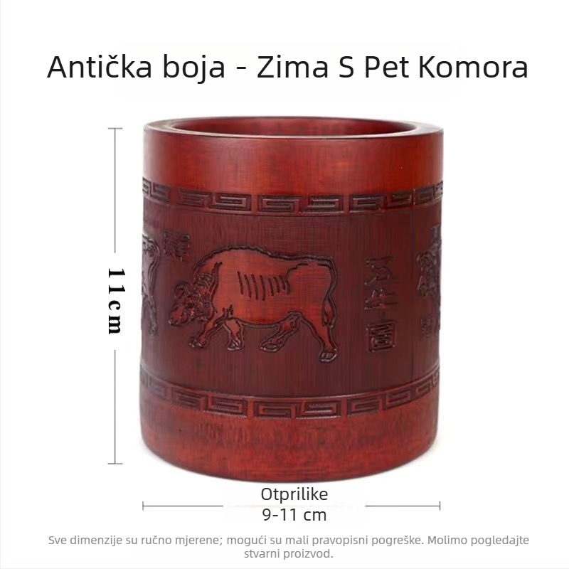 Držač olovke od bambusa, kružnog oblika, otisak loga, mogućnost prilagodbe, licencirana privatna marka