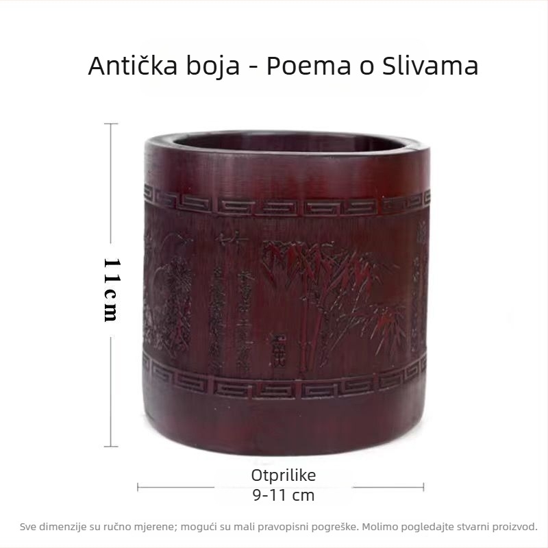 Držač olovke od bambusa, kružnog oblika, otisak loga, mogućnost prilagodbe, licencirana privatna marka