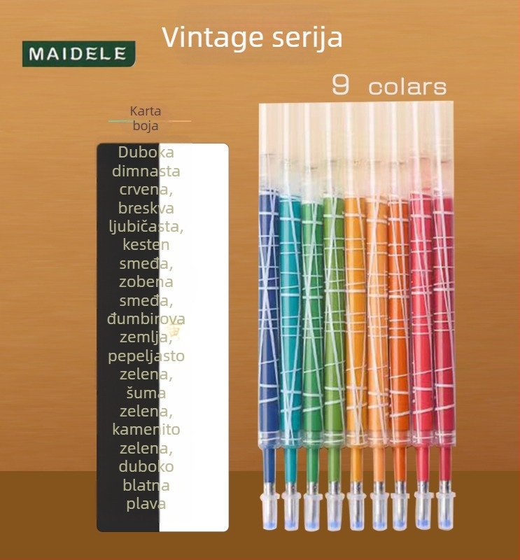 Set gel olovaka – Morandi serija, Jingxuan (Plastično kućište; Vrh od nehrđajućeg čelika; Neizbrisiva tinta)