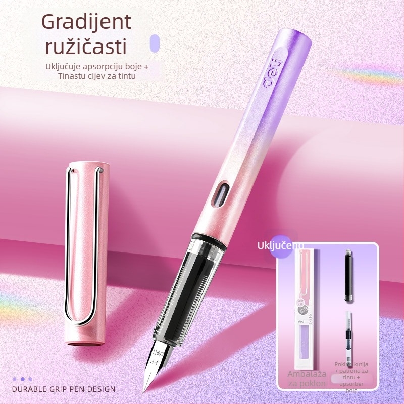 Fountain pen za učenike, 3.–4. razred, s zamjenjivom posudom mastila, model Xws-gb 1016-1, plastično kućište