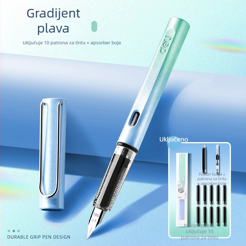 Fountain pen za učenike, 3.–4. razred, s zamjenjivom posudom mastila, model Xws-gb 1016-1, plastično kućište