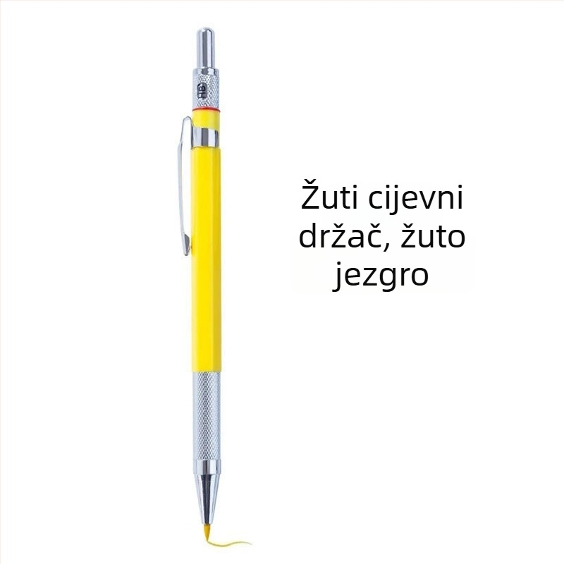 Jedinstvena metalna mehanička olovka s fiksnim mehanizmom i grafitnim jezgom za pisanje i crtanje