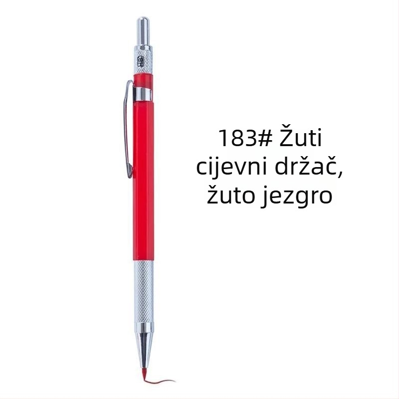 Jedinstvena metalna mehanička olovka s fiksnim mehanizmom i grafitnim jezgom za pisanje i crtanje