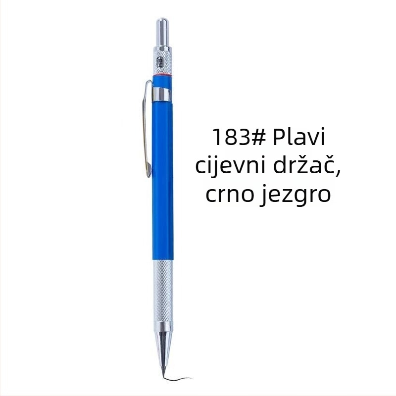 Jedinstvena metalna mehanička olovka s fiksnim mehanizmom i grafitnim jezgom za pisanje i crtanje