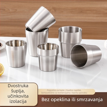 Čaša za pivo od nehrđajućeg čelika 304 za kampiranje, jednovrstan, mat završnica, kapacitet 401-500 ml, zlatna boja