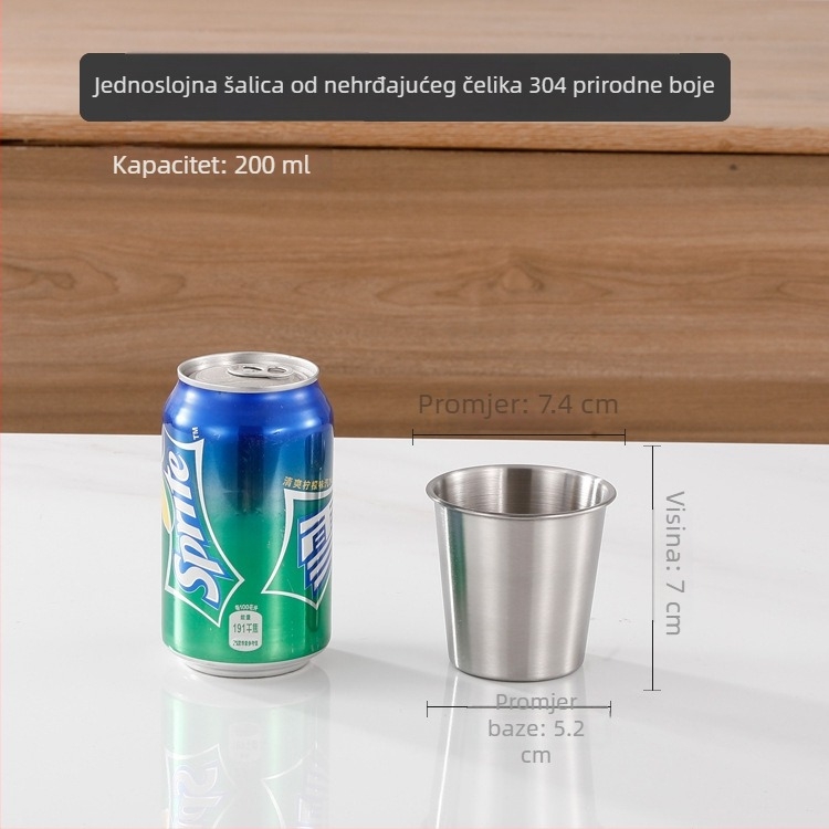 Čaša za pivo od nehrđajućeg čelika 304 za kampiranje, jednovrstan, mat završnica, kapacitet 401-500 ml, zlatna boja