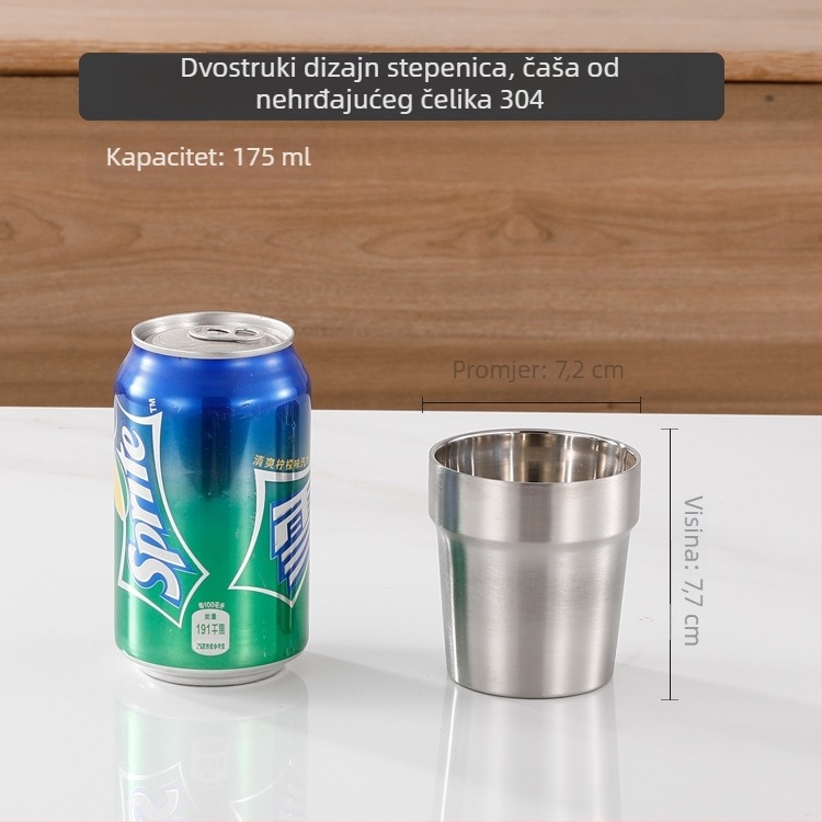 Čaša za pivo od nehrđajućeg čelika 304 za kampiranje, jednovrstan, mat završnica, kapacitet 401-500 ml, zlatna boja