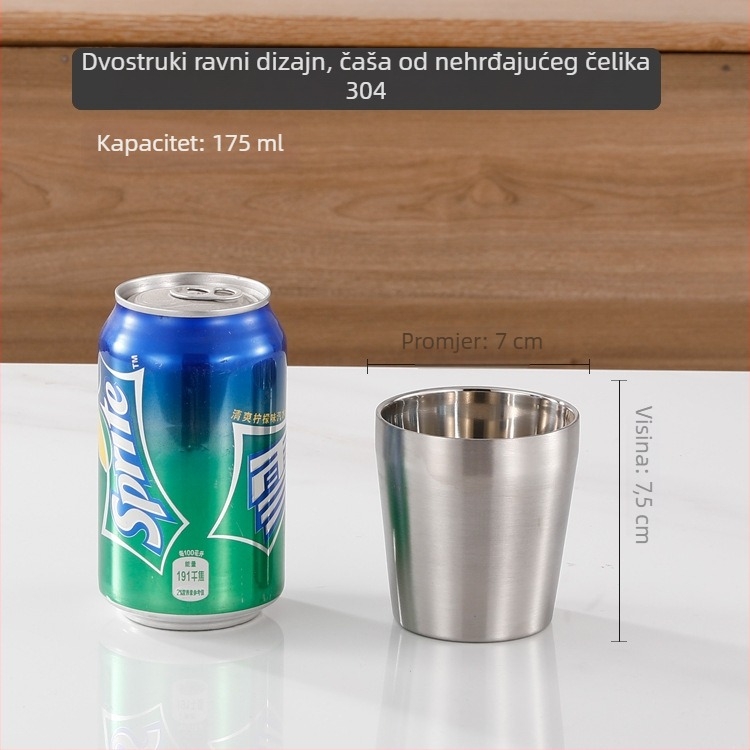Čaša za pivo od nehrđajućeg čelika 304 za kampiranje, jednovrstan, mat završnica, kapacitet 401-500 ml, zlatna boja