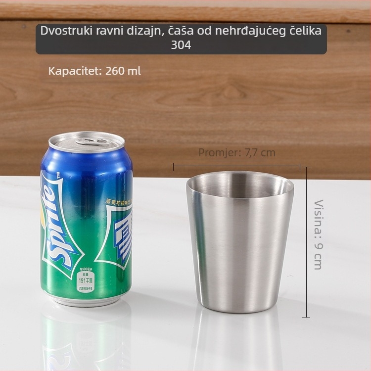 Čaša za pivo od nehrđajućeg čelika 304 za kampiranje, jednovrstan, mat završnica, kapacitet 401-500 ml, zlatna boja