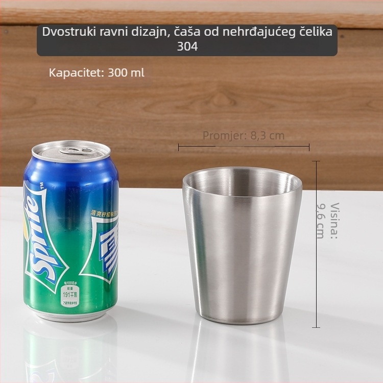Čaša za pivo od nehrđajućeg čelika 304 za kampiranje, jednovrstan, mat završnica, kapacitet 401-500 ml, zlatna boja